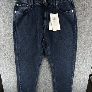 NWT Calvin Klein Dad Jean Dark Wash Denim Size 31 All Cotton Adult ACTL 31X28